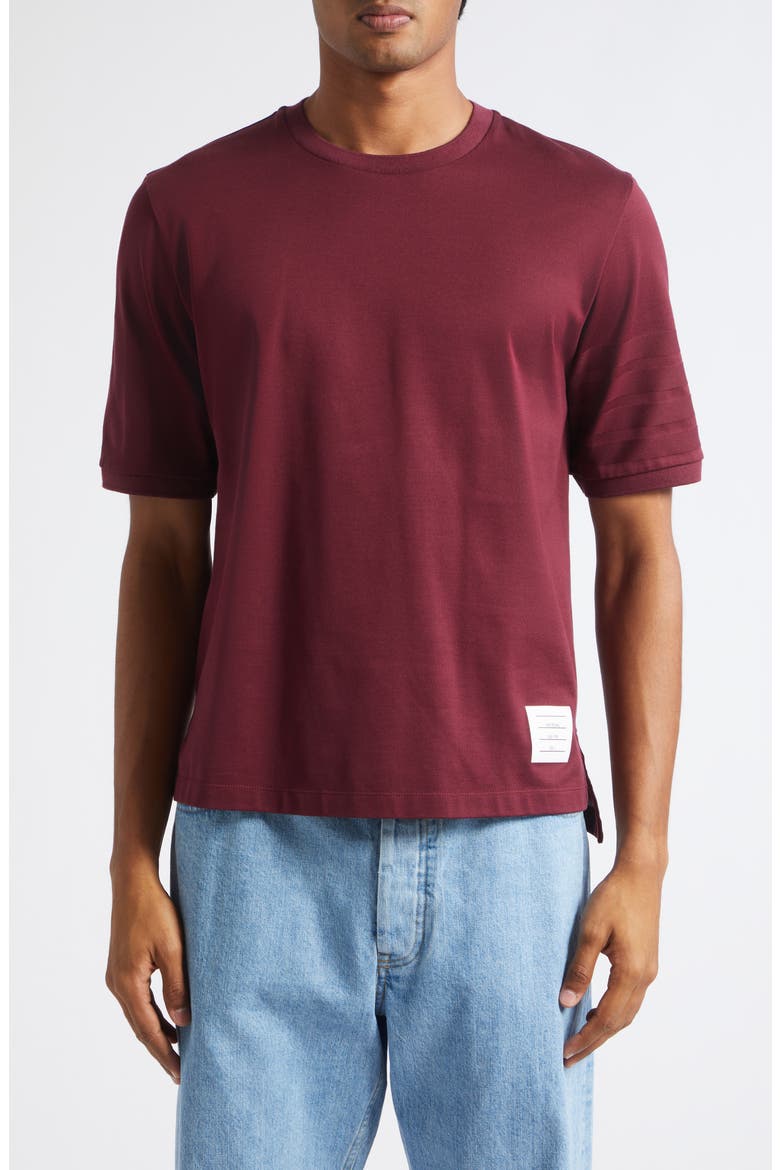 4-Bar Cotton T-Shirt, Main, color, BURGUNDY