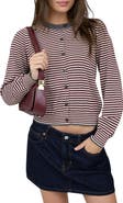 Blu Pepper Stripe Crewneck Cardigan