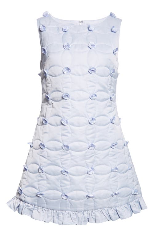 Tanner Fletcher Gender Inclusive Pippin Rosette Quilted Minidress In Blue