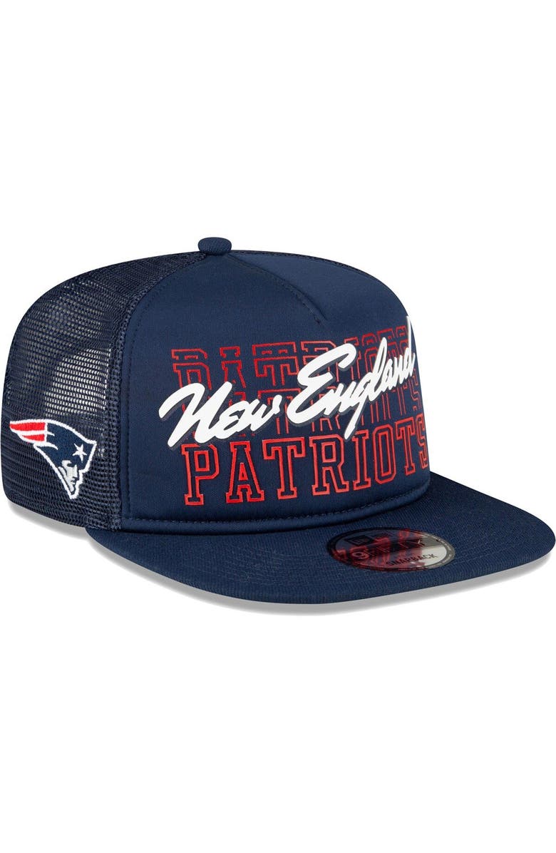 New Era Men's New Era Navy New England Patriots Instant Replay 9FIFTY Snapback Hat, Main, color,