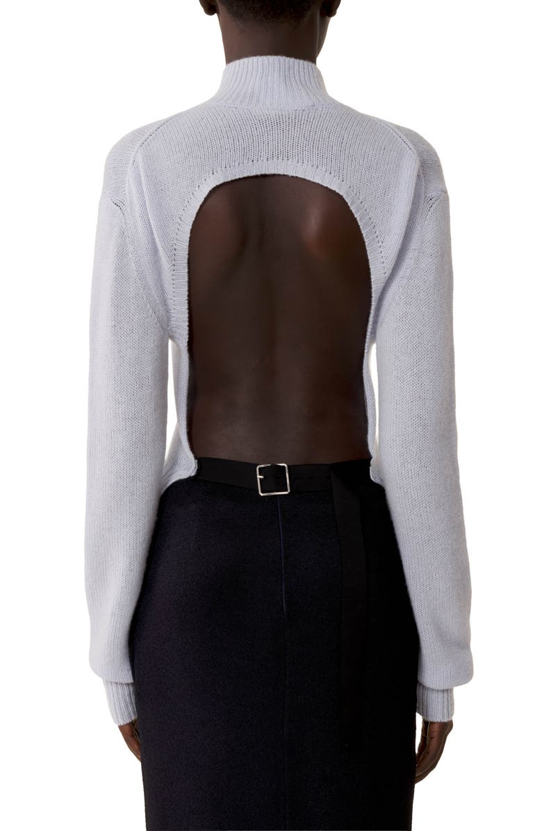 Lanvin Open-Back Sweater In Cashmere, Alternate, color, Sky Blue