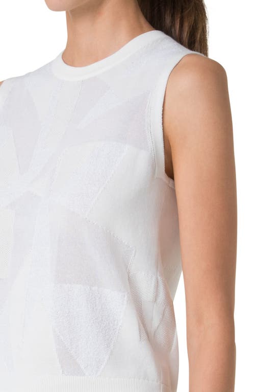Akris Jacquard Sweater Tank In Ecru