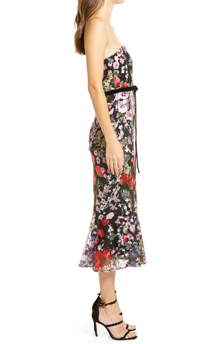 Sam Edelman Floral Embroidered Strapless Dress, Alternate, color, 