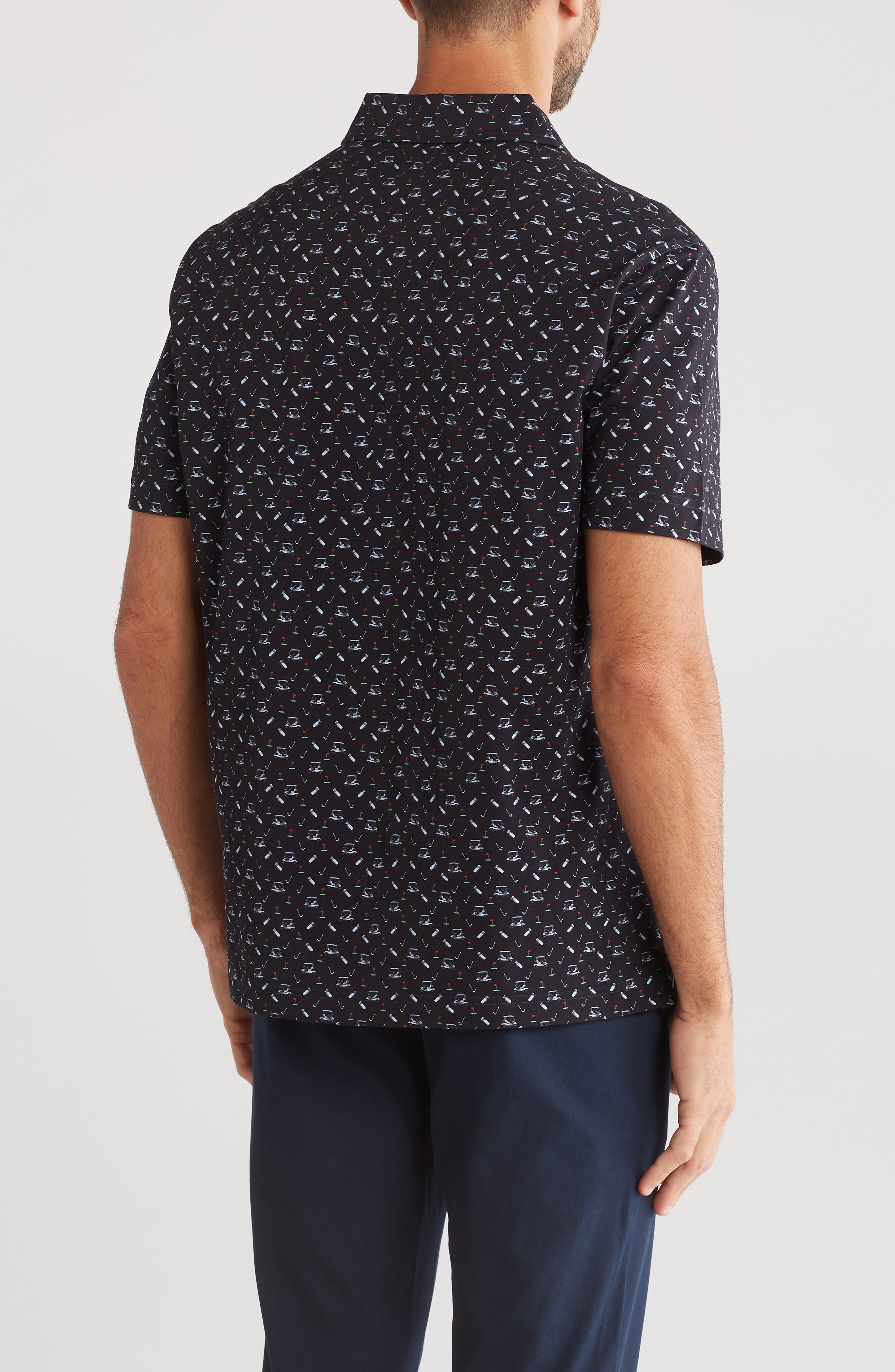Victor Golf Print Stretch Cotton Polo - image 2