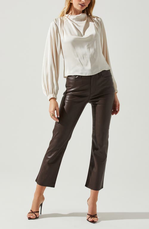 Astr The Label Veronica Open Back Matte Satin Top In White