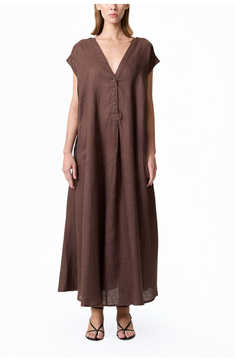 Nocturne Linen Maxi Dress, Main, color, 