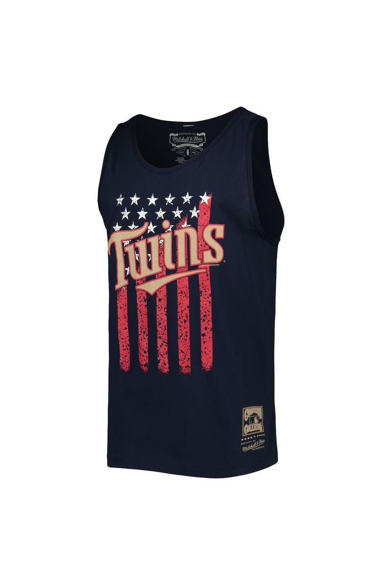 Mitchell & Ness Men's Mitchell & Ness Navy Minnesota Twins Cooperstown Collection Stars and Stripes Tank Top, Alternate, color, Navy