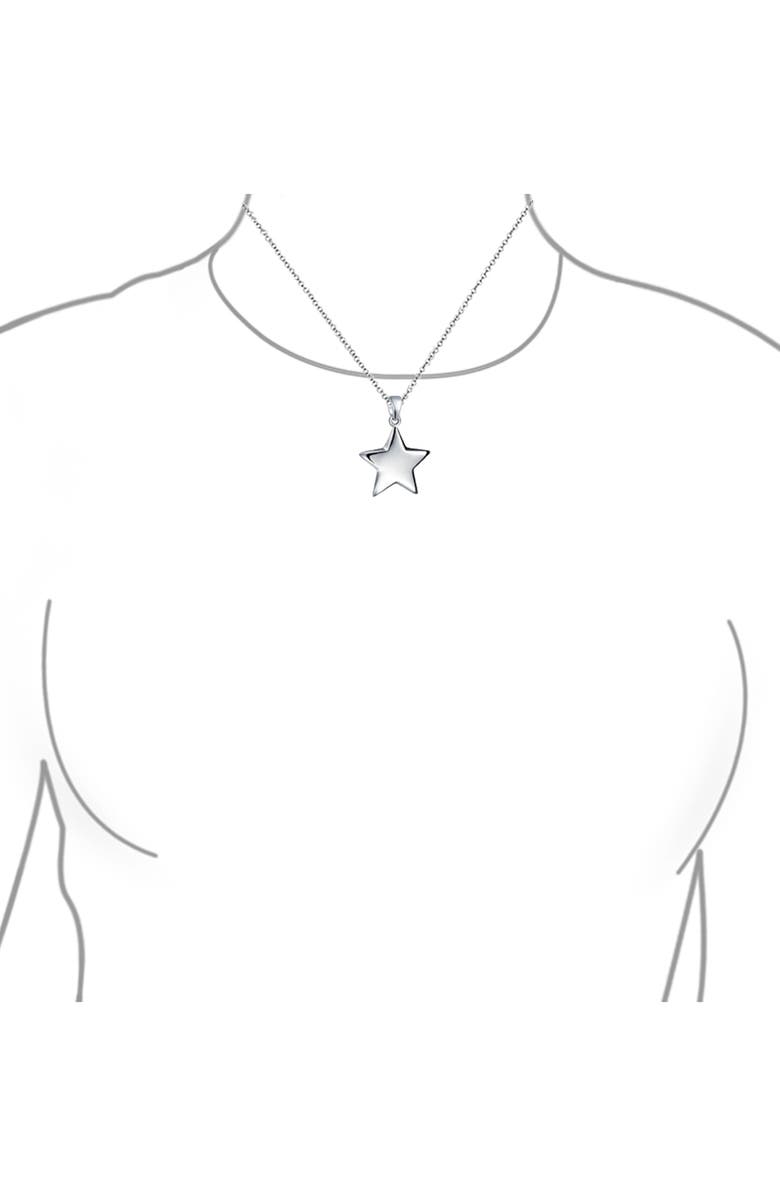 BLING JEWELRY Stainless Steel Puff Star Earrings & Necklace Set, Alternate, color, Grey