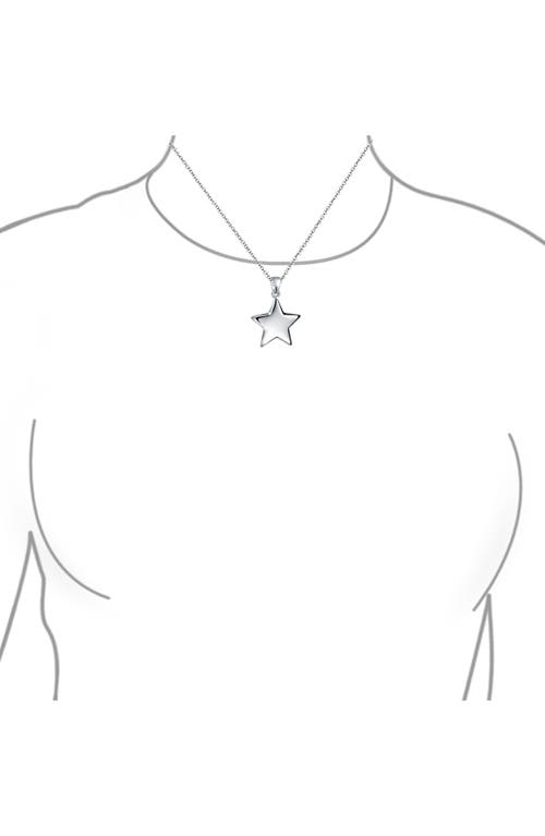 Bling Jewelry Stainless Steel Puff Star Earrings & Necklace Set In Silver