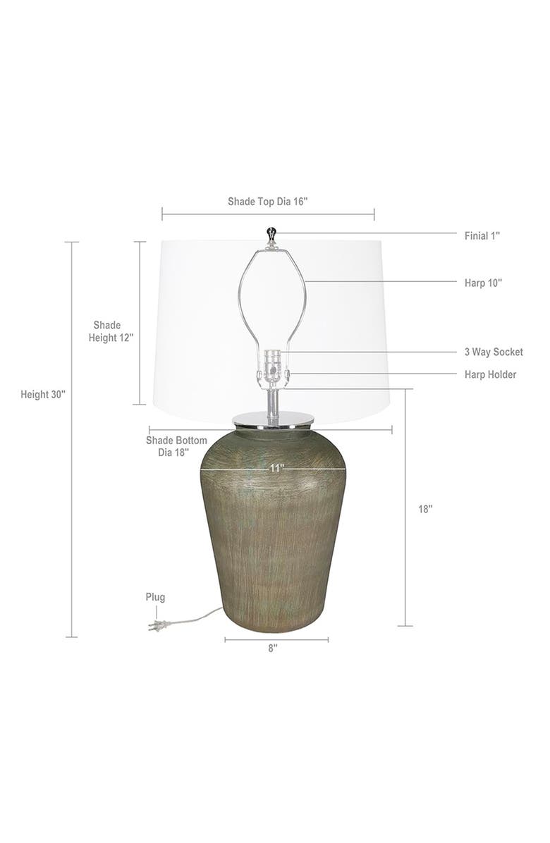 A & B Home Round Table Lamp, Alternate, color, Rustic Silver Matte