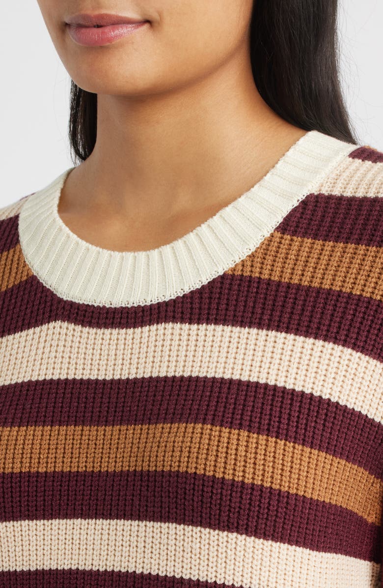 CITY BLUES Stripe Colorblock Sweater, Alternate, color, Merlot