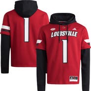 adidas Men's adidas Red Louisville Cardinals Jersey Pullover Hoodie