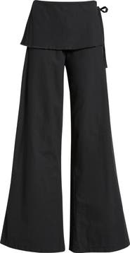 BDG Urban Outfitters Skirted Cotton & Linen Flare Leg Pants