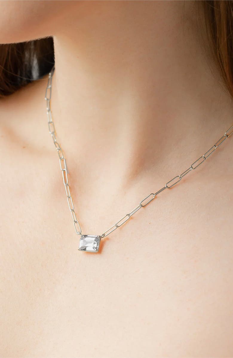 Bearfruit Jewelry Sterling Silver 18k Gold Plated Lena Sparkle Necklace Holiday Gift Idea, Alternate, color, Silver