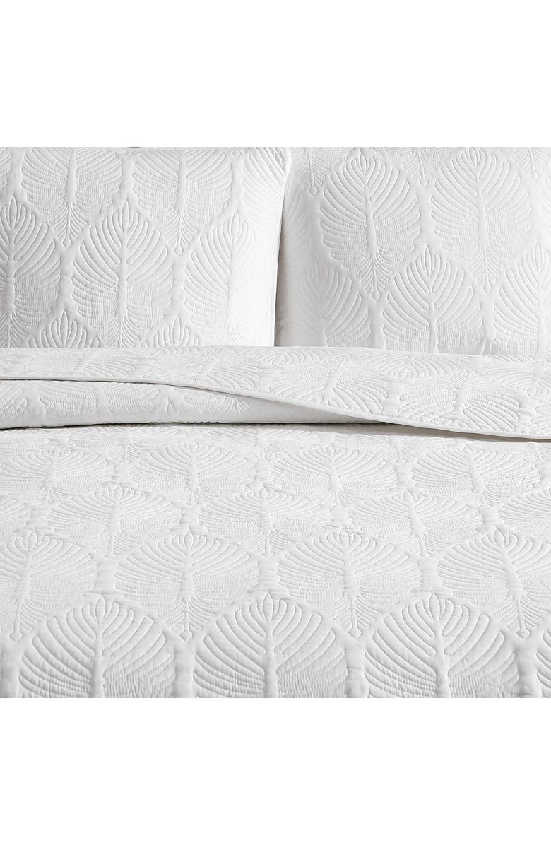 Tommy Bahama Line Palm Reversible Cotton Quilt Set, Alternate, color, White