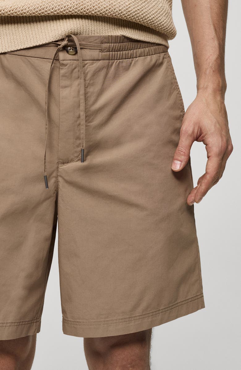 MANGO Drawstring Cotton Bermuda Shorts, Alternate, color, 
