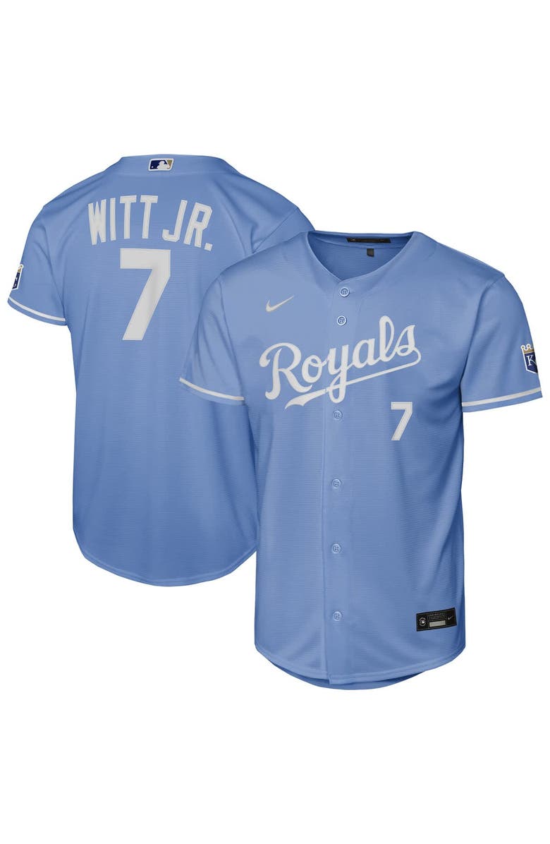 Nike Youth Nike Bobby Witt Jr. Light Blue Kansas City Royals Alternate Stadium Jersey, Main, color, Light Blue