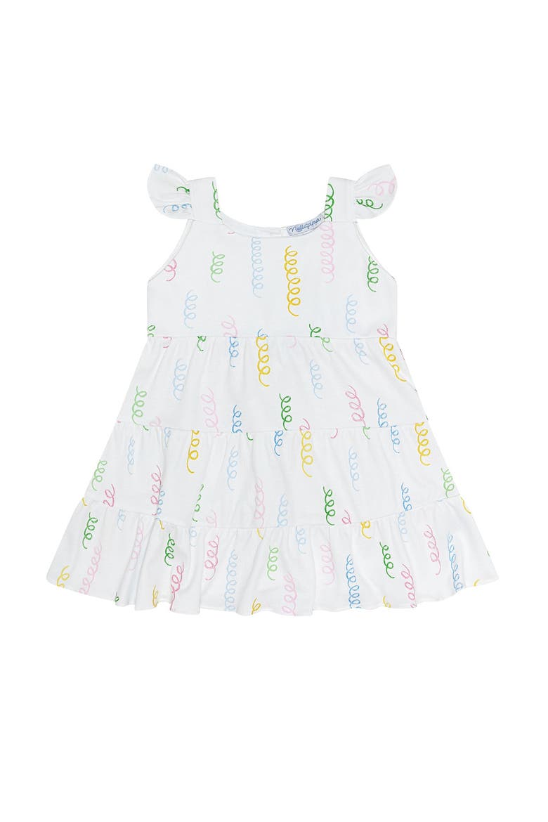 Spirals Print Ruffle Dress - Baby, Main, color, White Multi