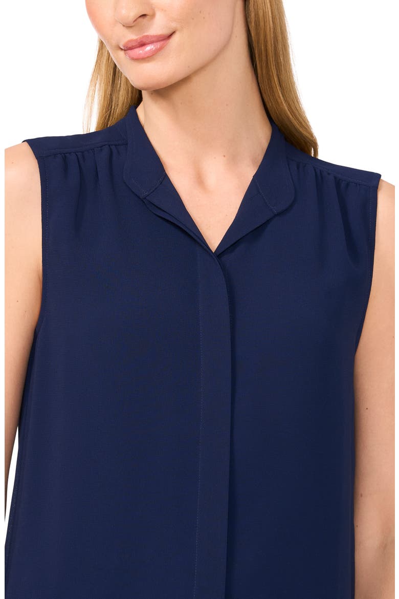 Sleeveless Mandarin Collar Button-Up Shirt, Alternate, color, CLASSIC NAVY