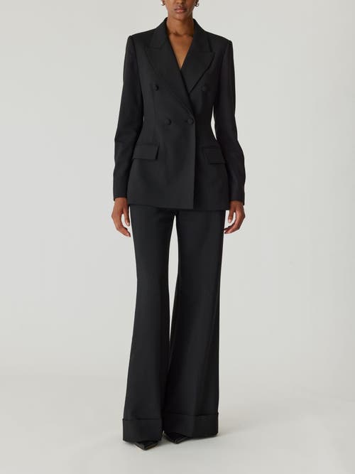 Rebecca Taylor Calvary Twill Double Breasted Blazer in Black 