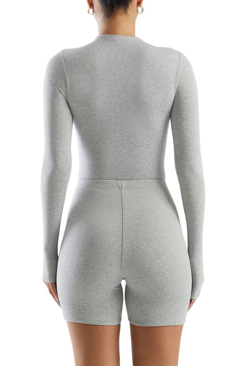 Naked Wardrobe NW Mockneck Bodysuit, Alternate, color, Heather Grey