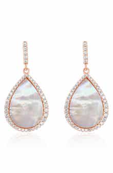 SUZY LEVIAN Cubic Zirconia & Mother-of-Pearl Teardrop Earrings