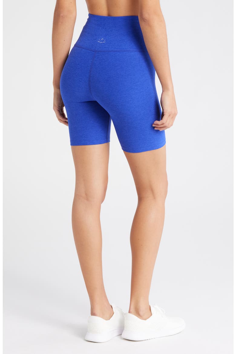 High Waist Biker Shorts, Alternate, color, ROYAL BLUE POP HEATH