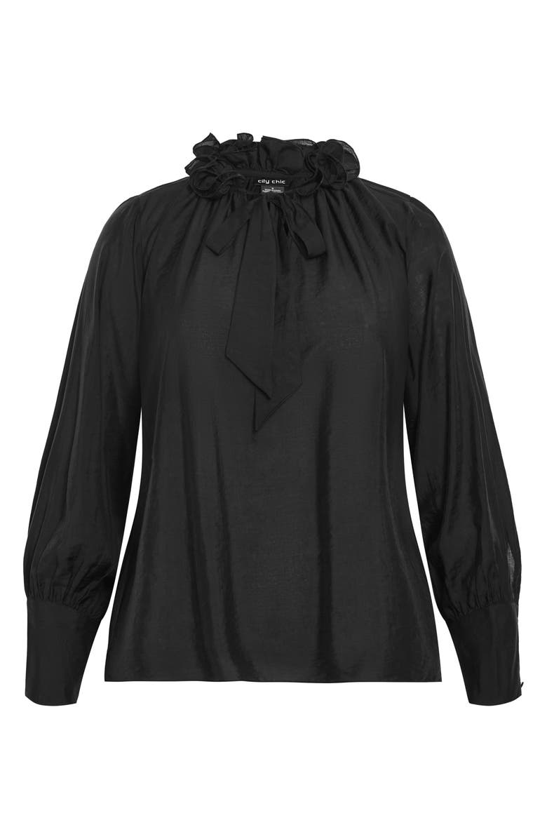 City Chic Antoinette Tie Neck Top, Alternate, color, 