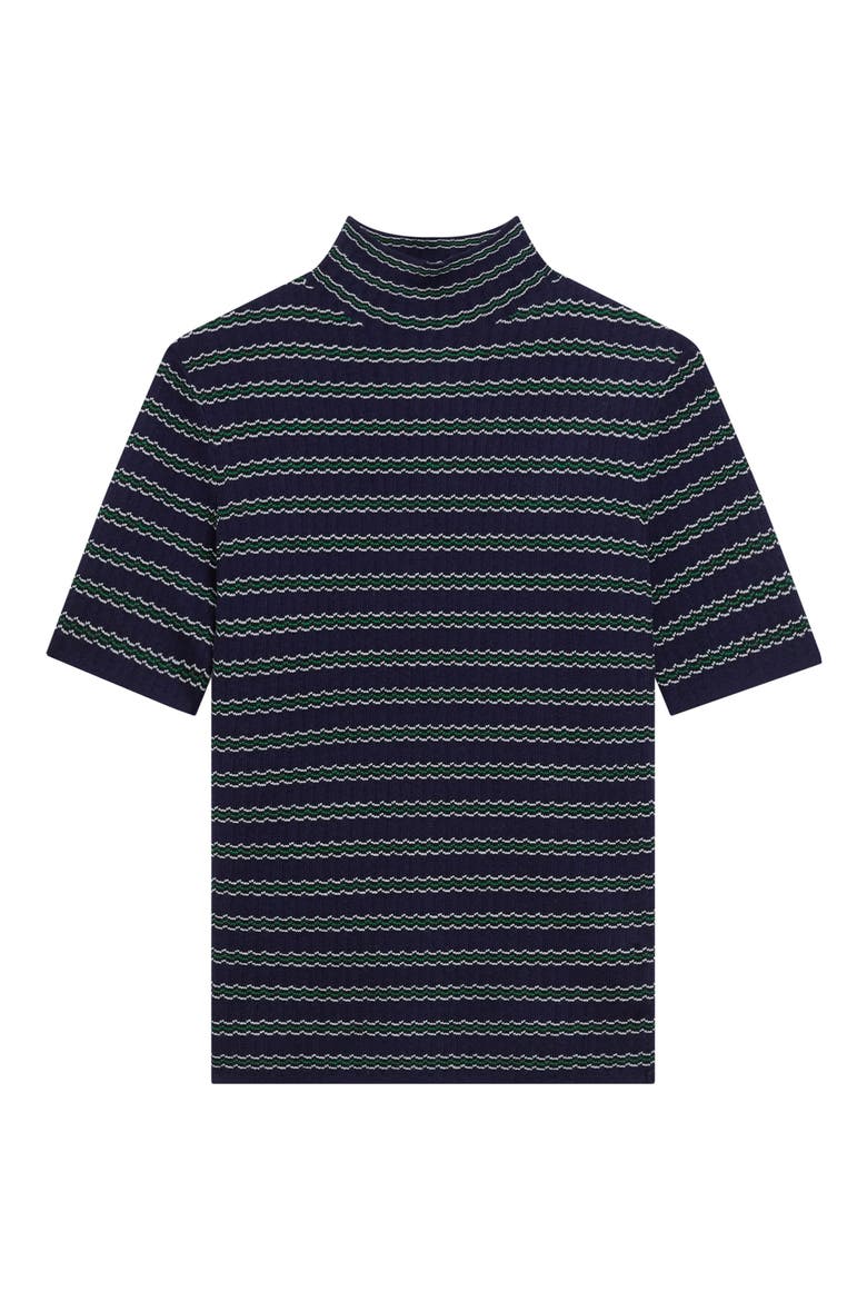 Leenda Stripe Merino Wool Mock Neck Sweater, Alternate, color, DEEP NAVY MULTI