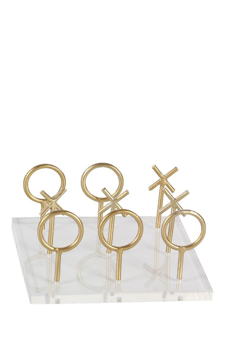 COSMO BY COSMOPOLITAN Gold/Clear Modern Tic Tac Toe Table Decor, Alternate, color, 