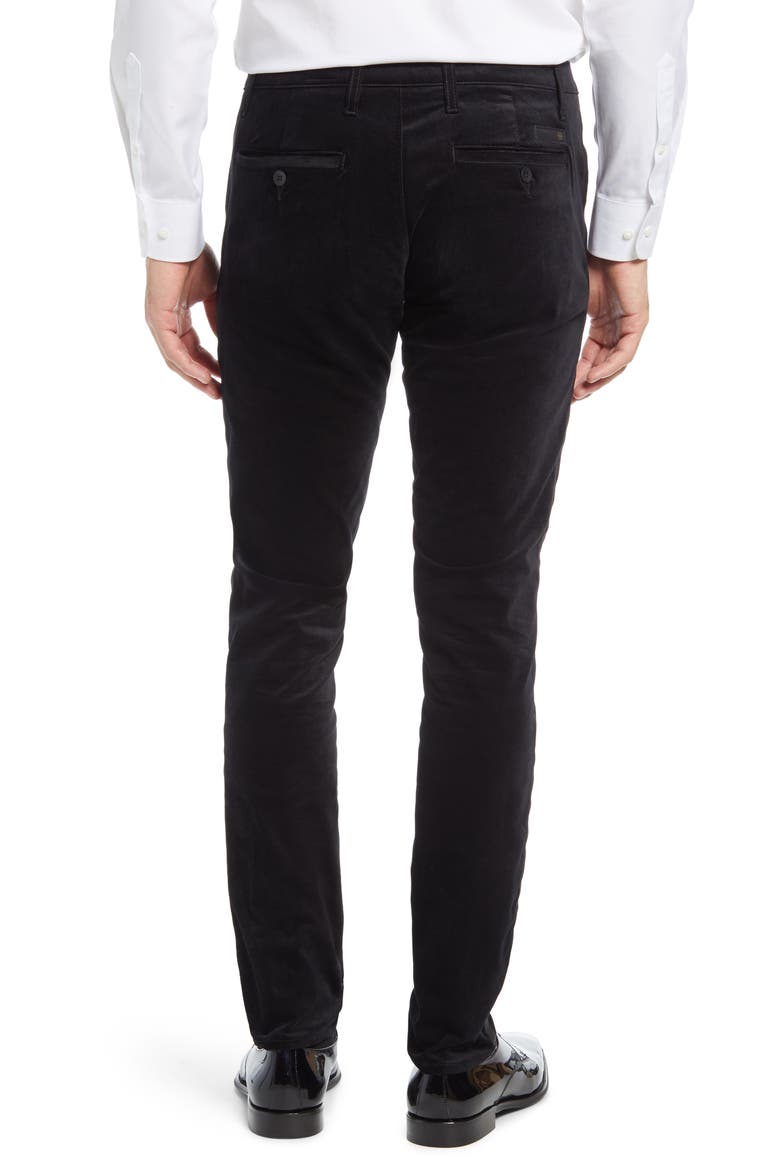 Jamison Tuxedo Stripe Velvet Trousers, Alternate, color, PURE BLACK