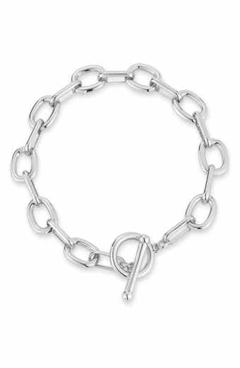 Rhodium Plate Toggle Bracelet