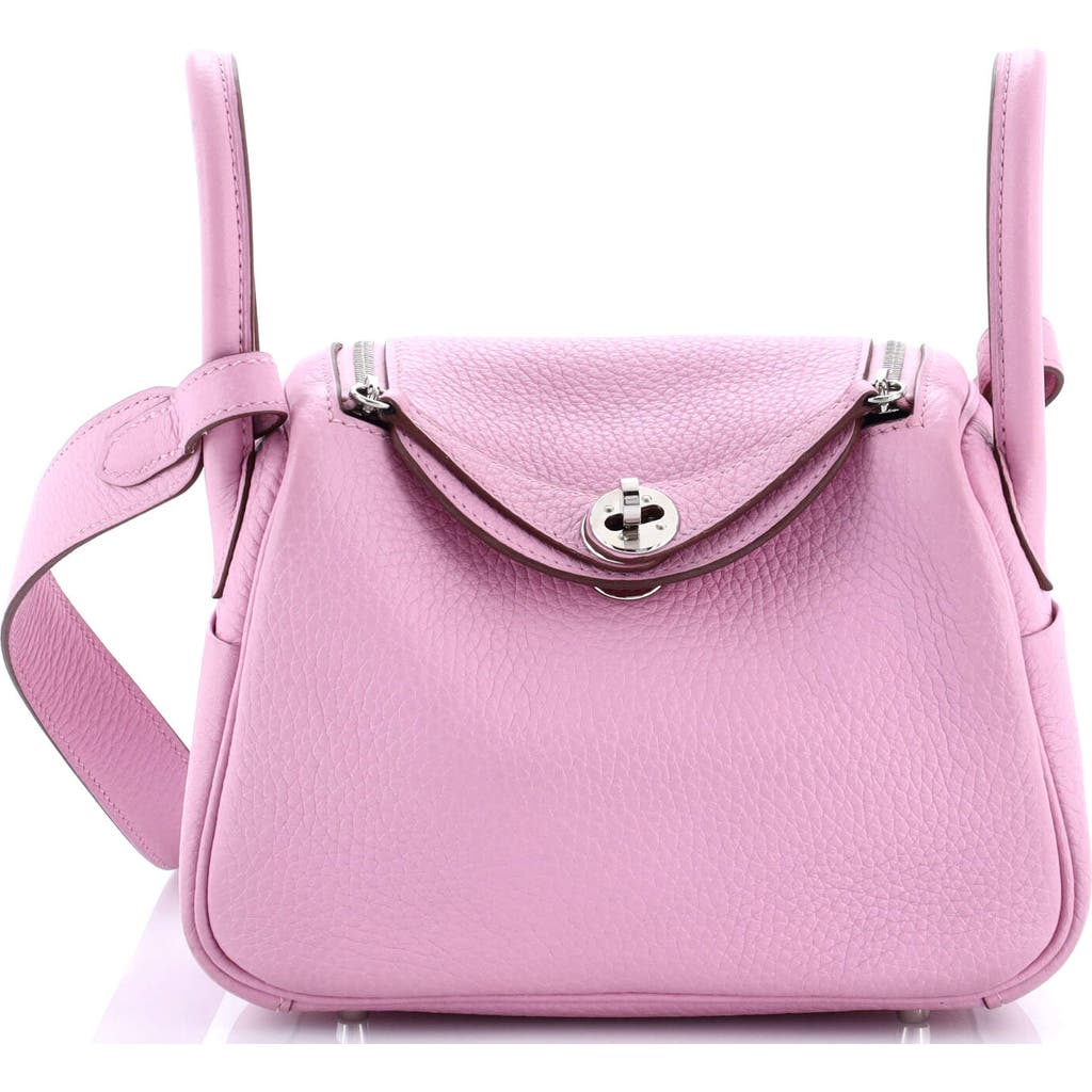 Pre-owned Hermes Hermes Lindy Bag Clemence Mini In Purple