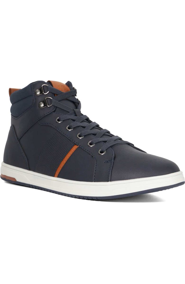 Dune London Sailors High Top Sneaker, Main, color, Navy