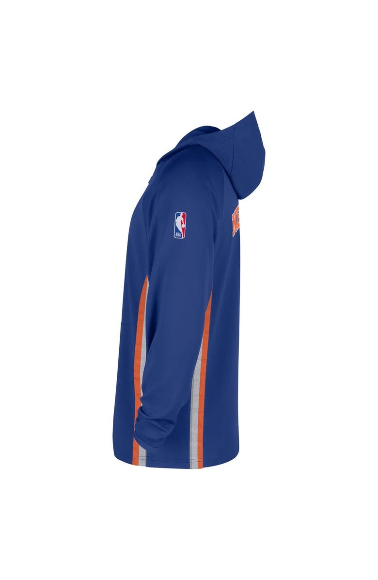 Nike Men's Nike Blue New York Knicks Authentic On Court Zone Quarter-Zip Dri-FIT Hoodie Jacket, Alternate, color, Blue
