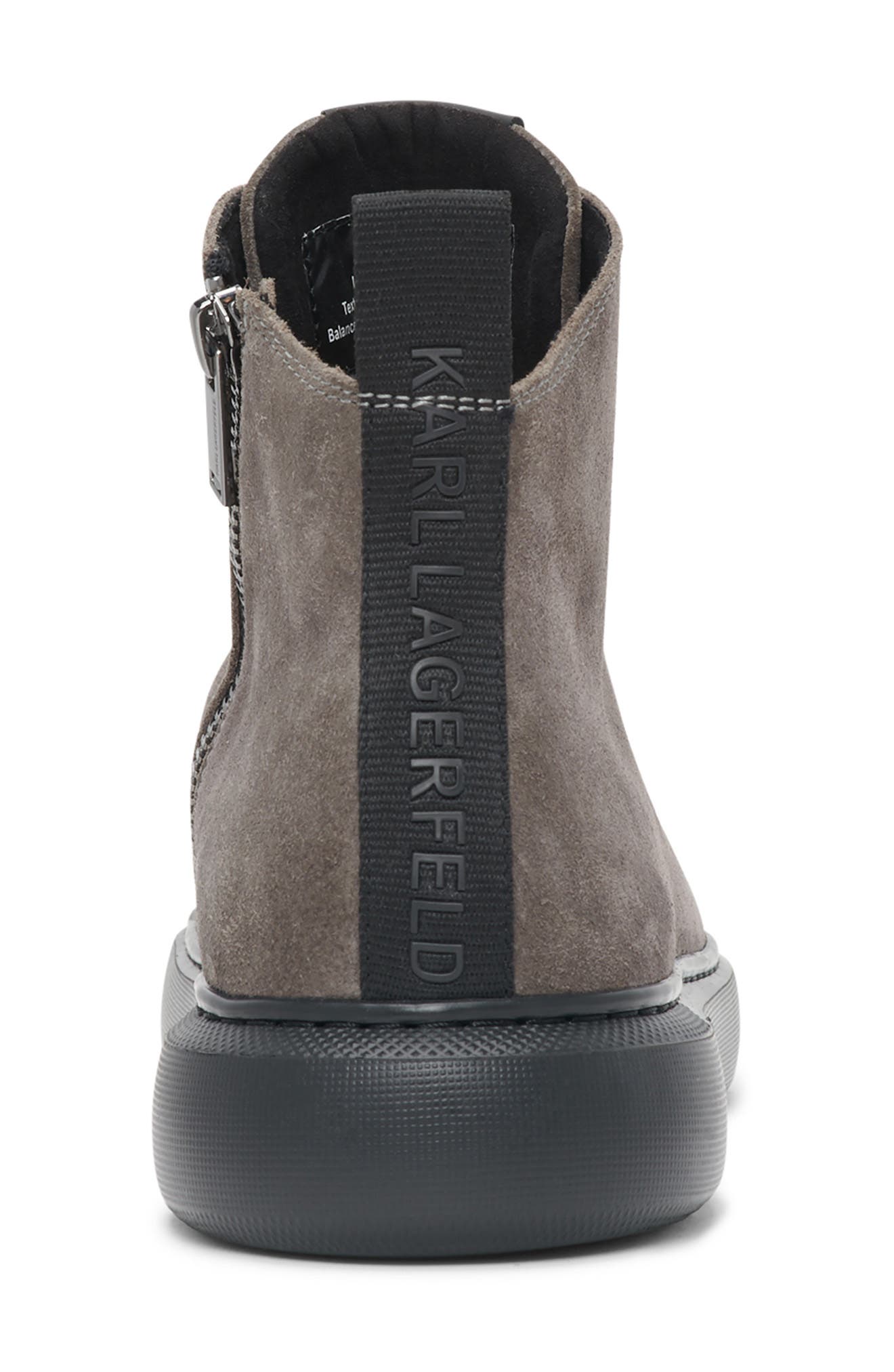 KARL LAGERFELD PARIS Suede Side Zip Bootie, Alternate, color, 