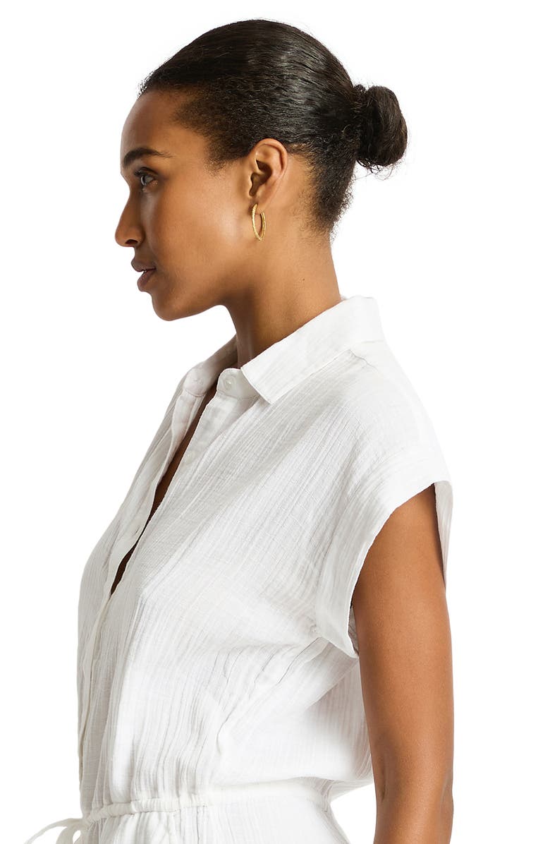 Sea Level Sunset Cover-Up Romper, Alternate, color, White