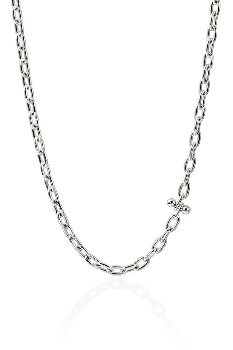 Sterling Silver Screwball Link Necklace, Main, color, SILVER