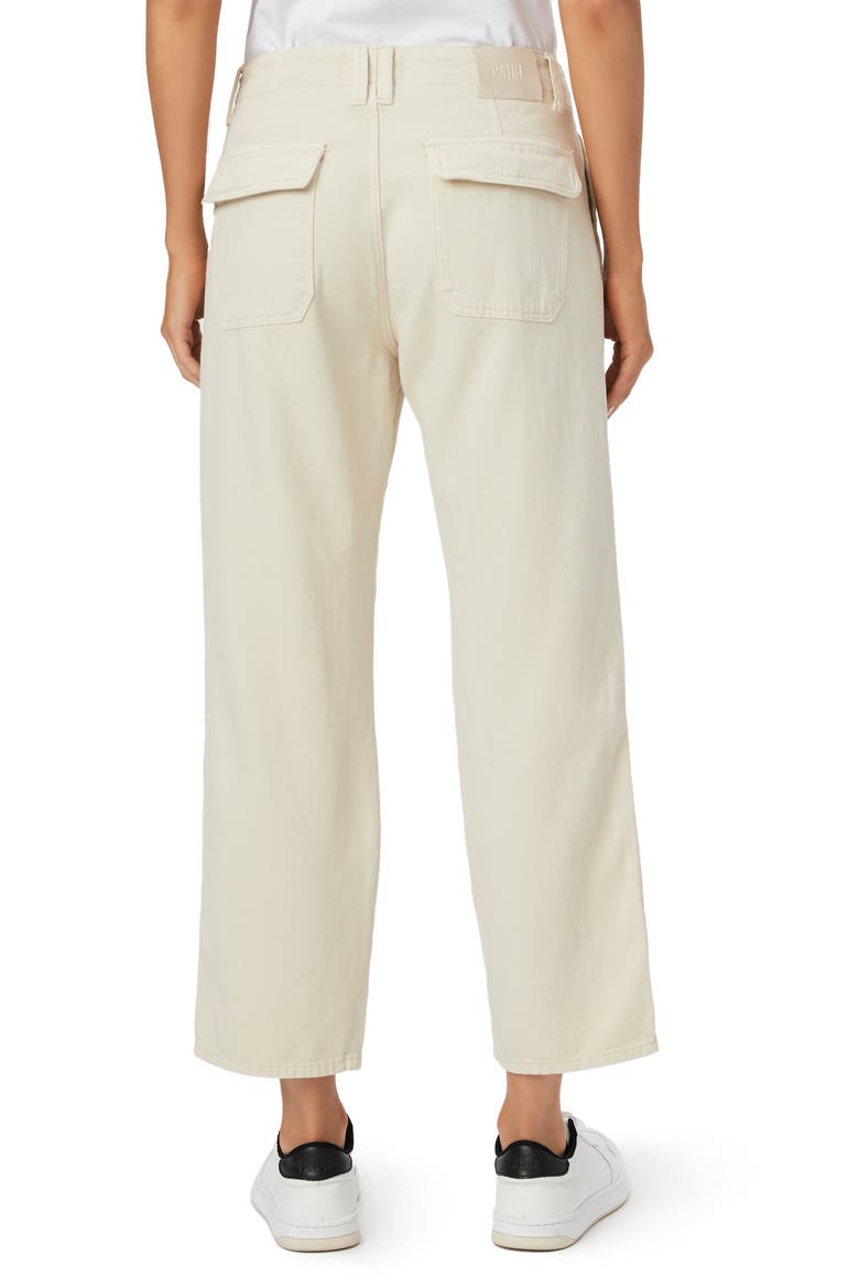 Kirby Button Fly Crop Flare Jeans, Alternate, color, BUTTERECRU