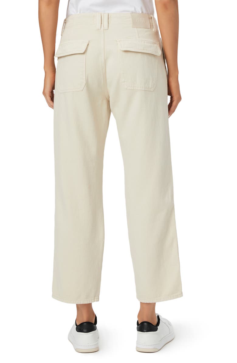 PAIGE Kirby Button Fly Crop Flare Jeans, Alternate, color, Butterecru