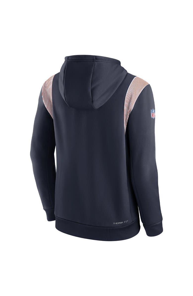 Nike Men's Nike Navy Chicago Bears Sideline Athletic Stack Performance Pullover Hoodie, Alternate, color, 
