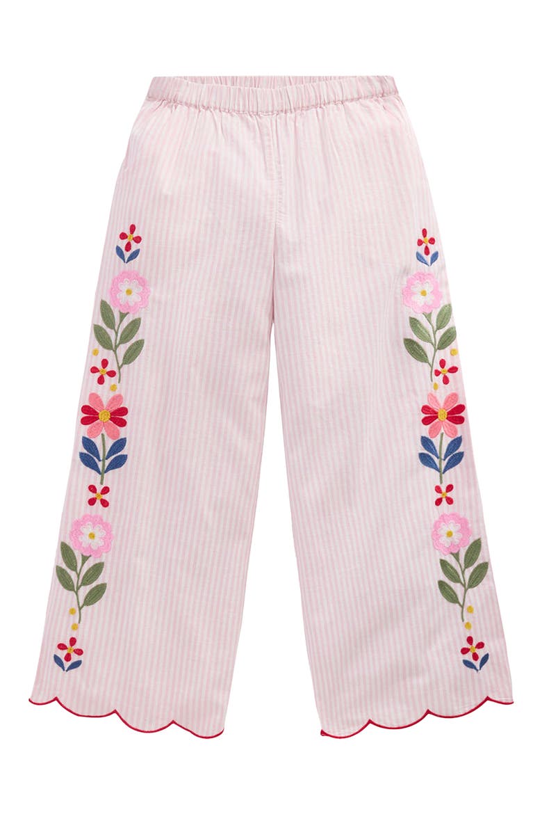 Kids' Scallop Hem Pants, Main, color, CHALK PINK/ IVORY FLORAL