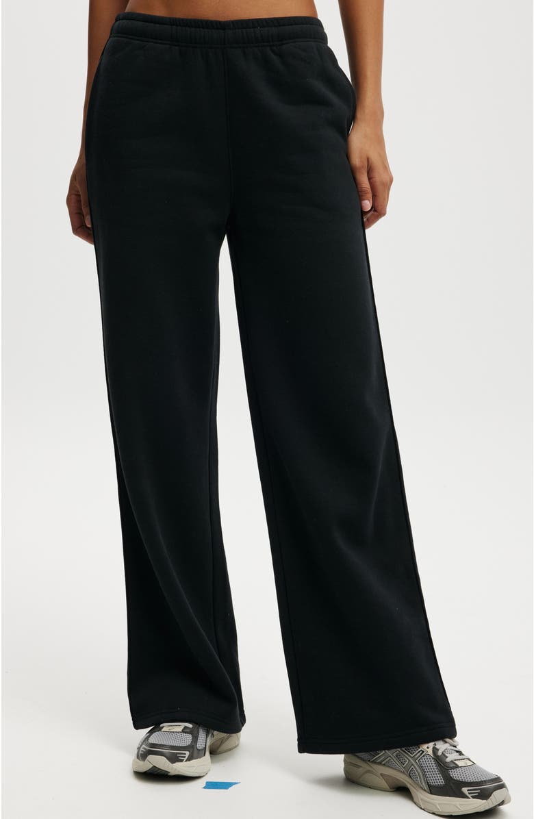 COTTON ON BODY Women's Active Plush Essential Straight Leg Sweatpant, Alternate, color, Black