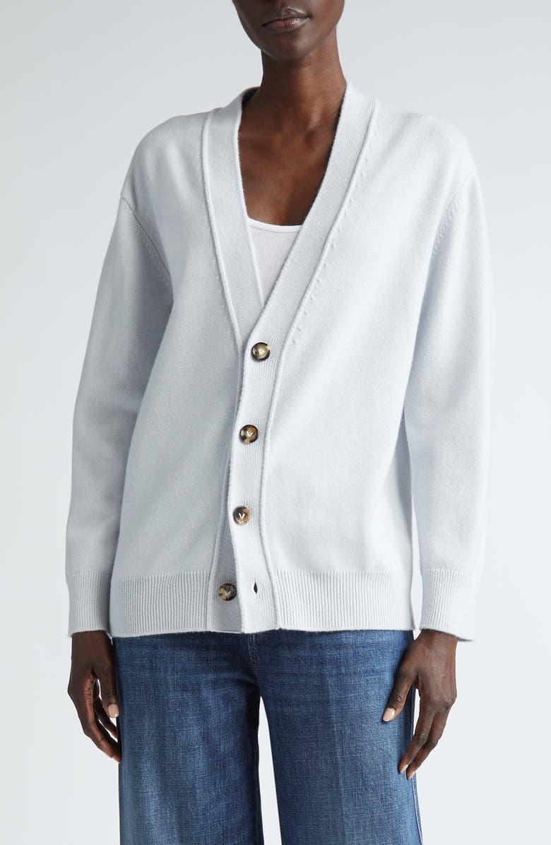 Bottega Veneta Leather Patch Cashmere Blend Cardigan, Main, color, 