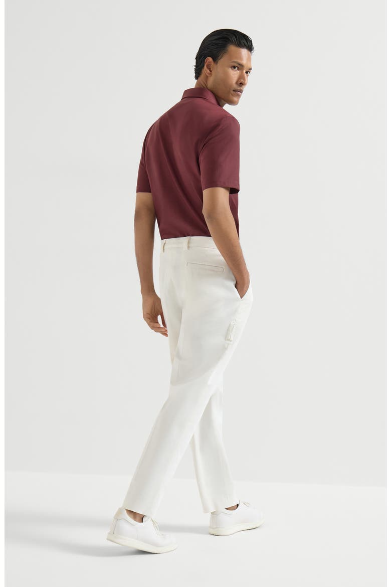 Trousers with tee holder, Alternate, color, White