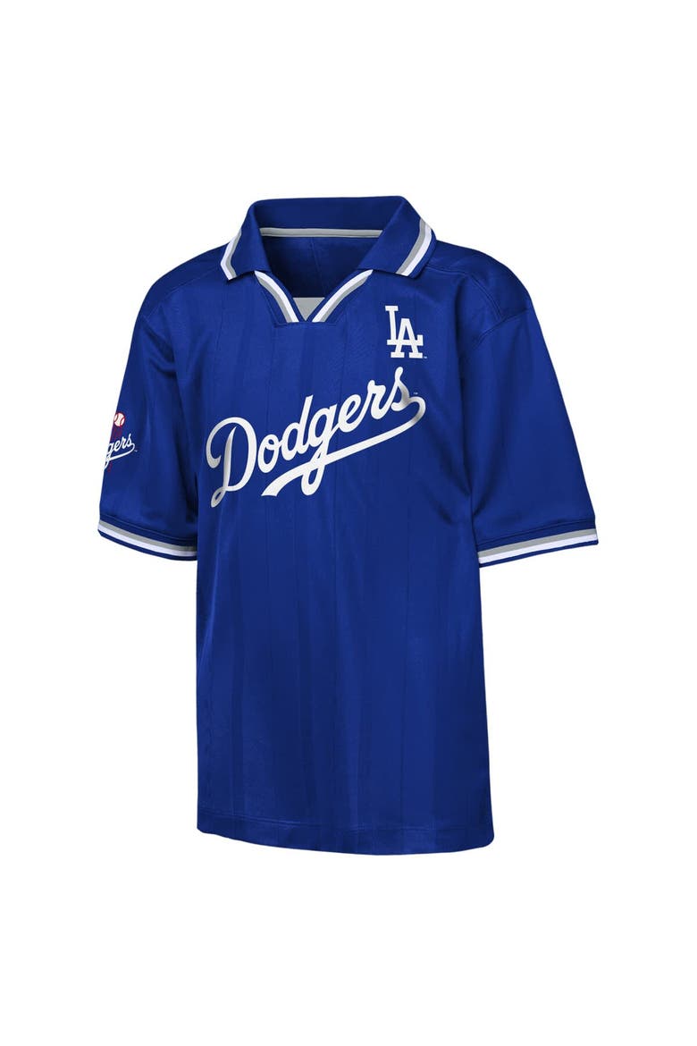 Youth Outerstuff Blue Los Angeles Dodgers Y2 Tech Stadium Fashion Collar T-Shirt, Alternate, color, Blue