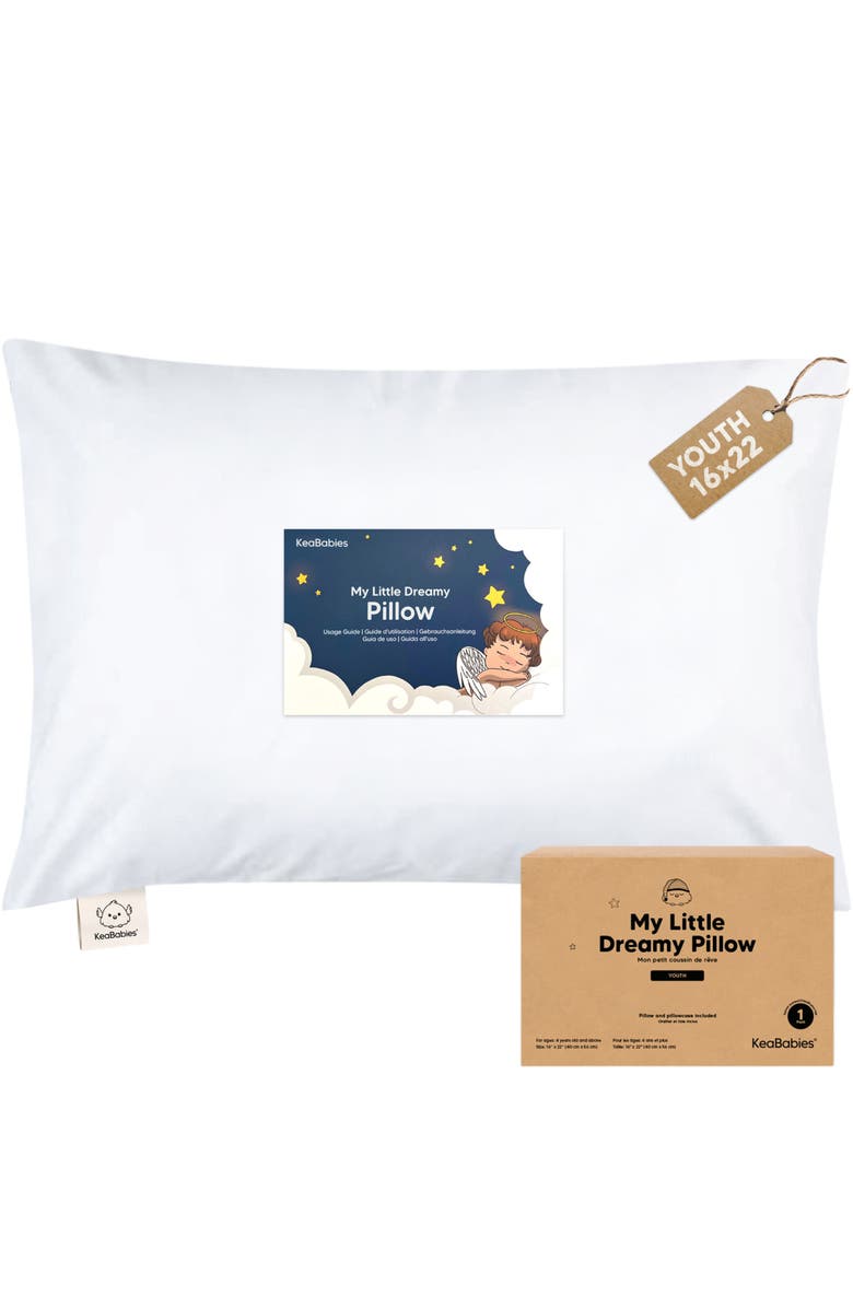 KeaBabies Youth Toddler Pillow, Main, color, Soft White