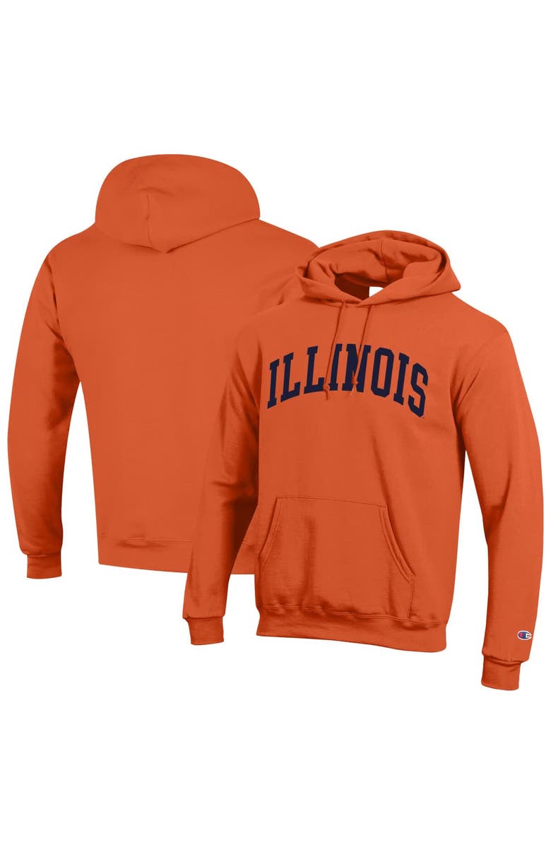 Champion Men's Champion  Orange Illinois Fighting Illini Basic Arch Fleece Pullover Hoodie, Alternate, color, 