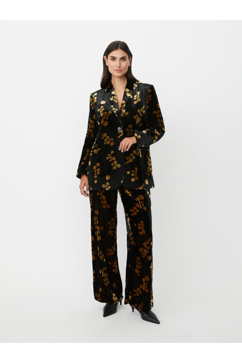 MaJaxi Velour Floral Print Blazer, Alternate, color, Rubber