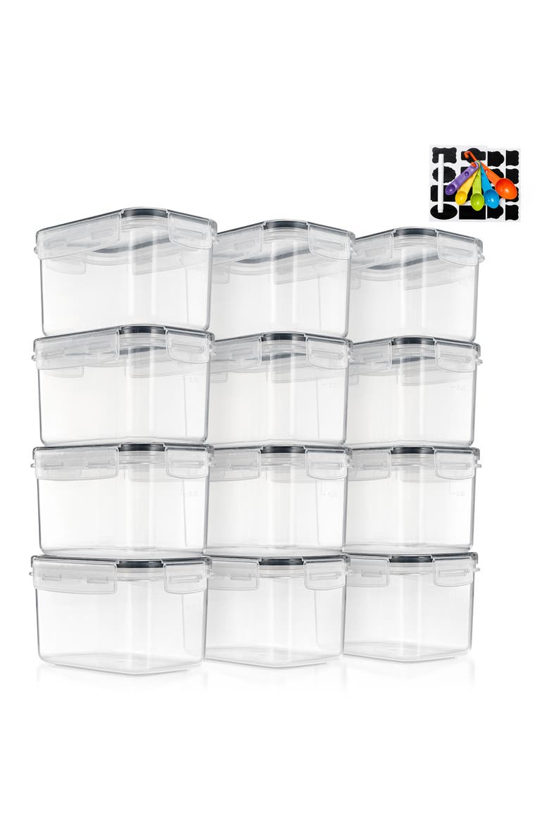 12-Pack Airtight Storage Containers, Main, color, CLEAR